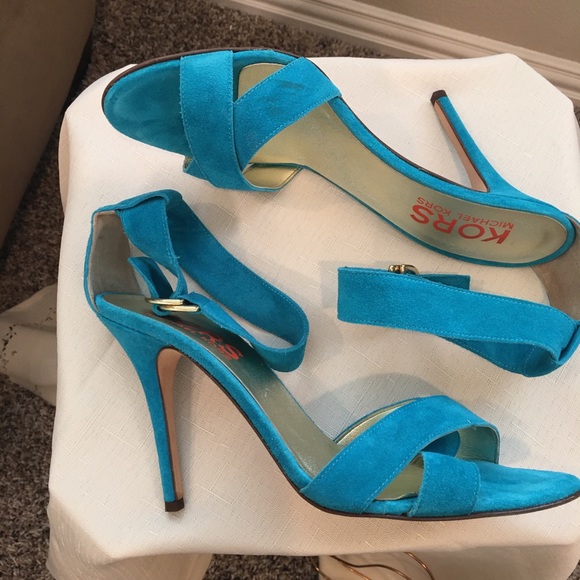 👠MICHAEL KORS TEAL SUEDE LASSO LAGOON SPORT SUE SANDLE – 9 ½ - Picture 6 of 9